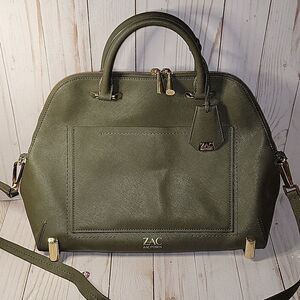 Zac Posen Daphne Dome Top Handle Saffiano Shoulder Bag w/ Luggage Tag